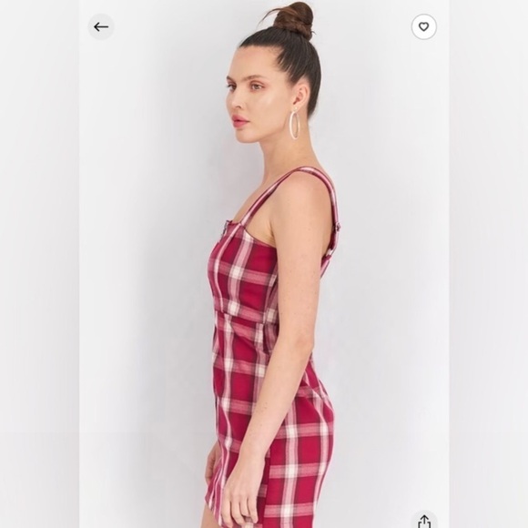 NWT! EverAfter Y2K Retro Red and White Plaid Mini Dress - Size Large - Picture 3 of 3